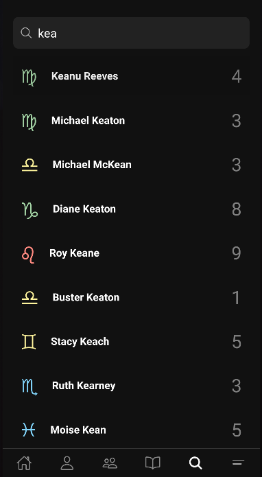 Spaceland Search Screen